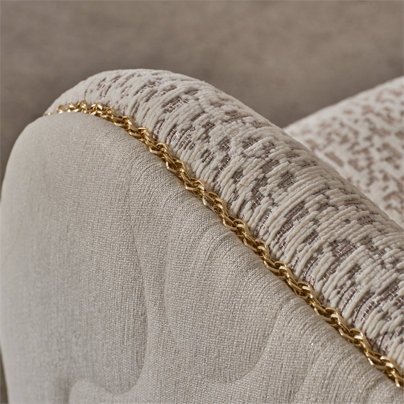 Gineverra Boucle 3-Seater Sofa - Biscotti/Ivory Gold