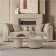 Gineverra Boucle 3-Seater Sofa - Biscotti/Ivory Gold