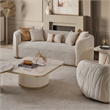 Gineverra Boucle 3-Seater Sofa - Biscotti/Ivory Gold
