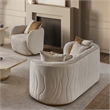 Gineverra Boucle 2-Seater Loveseat - Biscotti/Ivory Gold