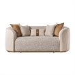 Gineverra Boucle 2-Seater Loveseat - Biscotti/Ivory Gold