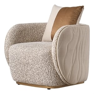 Gineverra Boucle Accent Chair - Biscotti/Ivory Gold