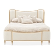 Camellia Field King Size Curved Chenille Bed - Cornsilk/Caramel