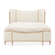 Camellia Field King Size Curved Chenille Bed - Cornsilk/Caramel