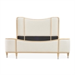 Camellia Field King Size Curved Chenille Bed - Cornsilk/Caramel