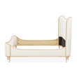Camellia Field King Size Curved Chenille Bed - Cornsilk/Caramel