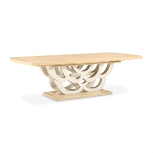 Camellia Field Extendable Pedestal Dining Table - Caramel