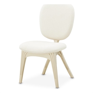 Camellia Field Chenille Vanity Chair - Cornsilk/Champagne