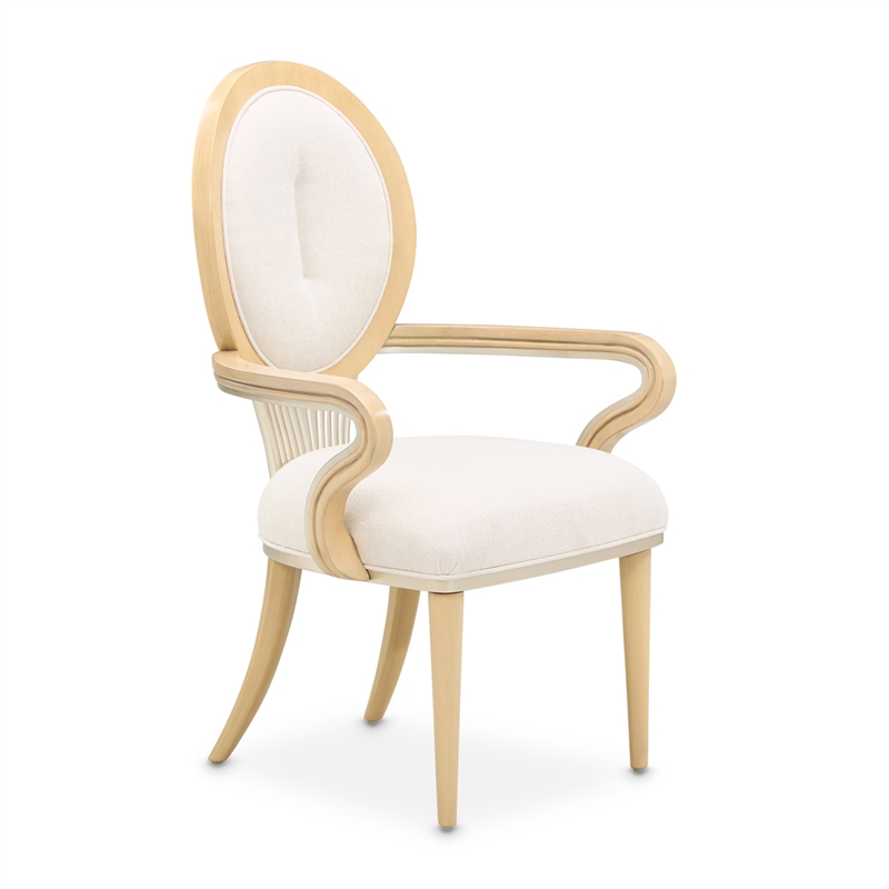 Camellia Field Dining Arm Chair - Set of  2 - Cornsilk/Caramel
