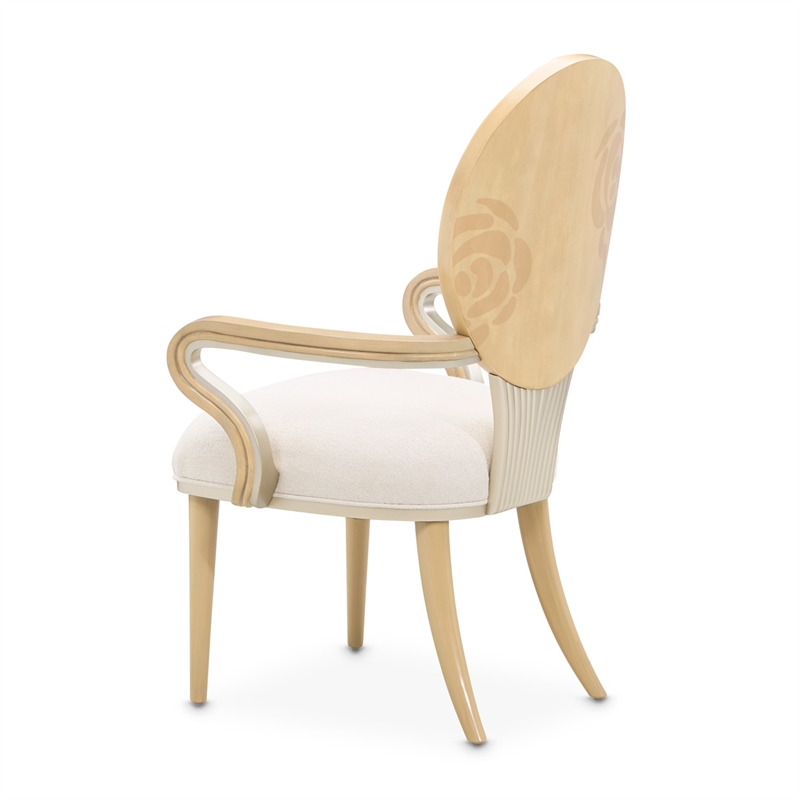 Camellia Field Dining Arm Chair - Set of  2 - Cornsilk/Caramel