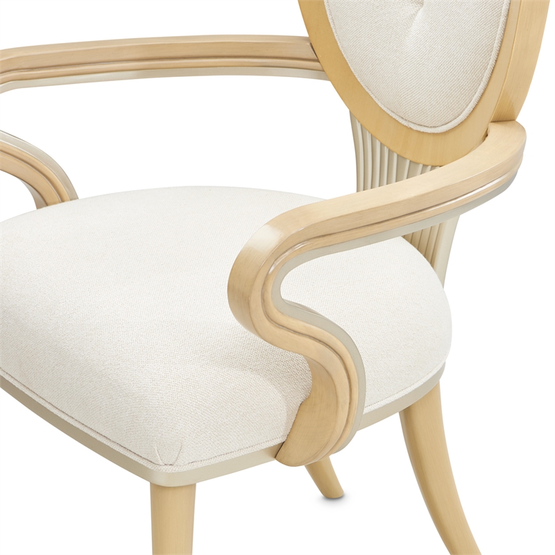 Camellia Field Dining Arm Chair - Set of  2 - Cornsilk/Caramel
