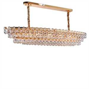 Gala 14-Light Rectangular LED Chandelier - Gold