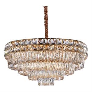 Soleil 22-Light Crystal Chandelier - Gold