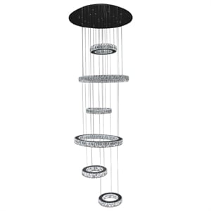 Galaxy Modern 49&quot Crystal Chandelier - Chrome