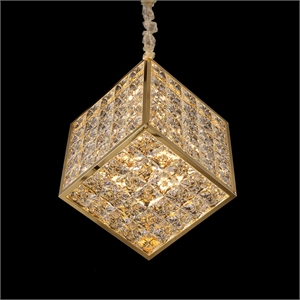 Cubes Modern Crystal Chandelier - Gold