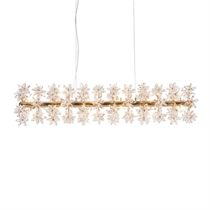 Bouquet 18-Light Rectangular Crystal Chandelier - Gold