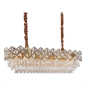 Regalia 16-Light Rectangular Crystal Chandelier - Gold