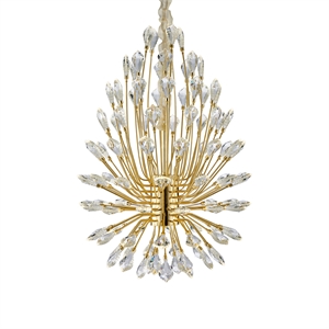 Astra 34&quot Tall LED Crystal Chandelier - Gold