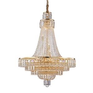Luxe Lumiere 21-Light Crystal Chandelier - Gold