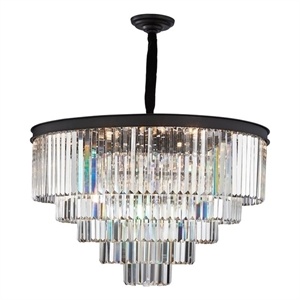 Allure 21-Light Round Crystal Chandelier - Matte Black