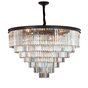 Allure 28-Light Round Crystal Chandelier - Matte Black
