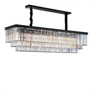 Allure 20-Light Rectangular Crystal Chandelier - Matte Black