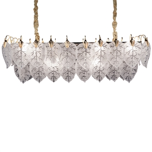 Autumn 12-Light Rectangular Chandelier - Frost/Gold