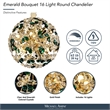Emerald Bouquet 16-Light Round Crystal Chandelier - Gold