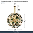 Emerald Bouquet 16-Light Round Crystal Chandelier - Gold