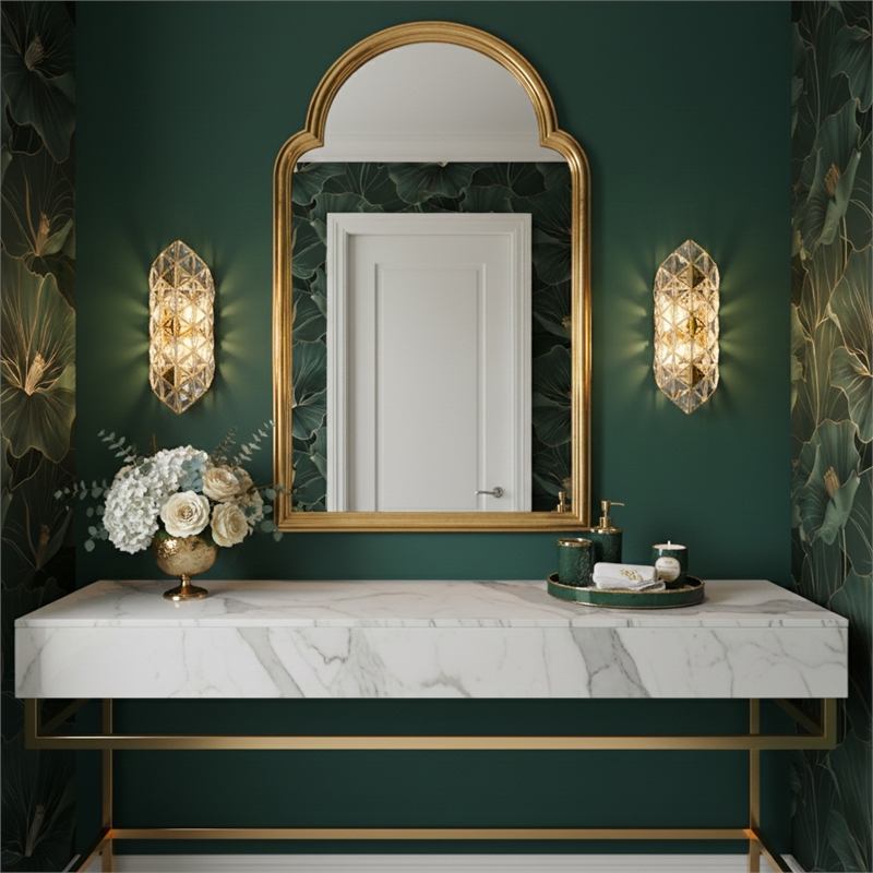 Regalia 4-Light Crystal Wall Sconce - Gold