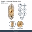 Regalia 4-Light Crystal Wall Sconce - Gold