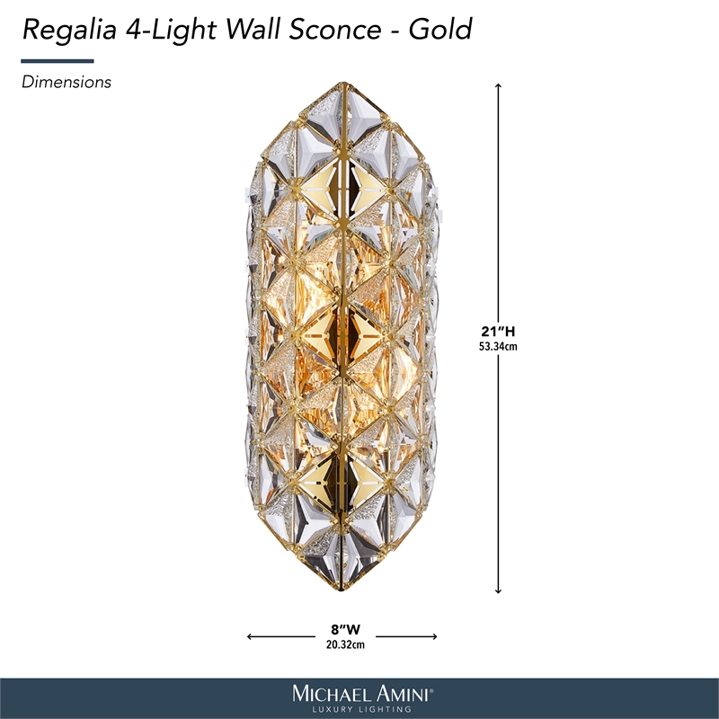 Regalia 4-Light Crystal Wall Sconce - Gold