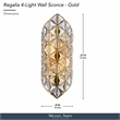 Regalia 4-Light Crystal Wall Sconce - Gold