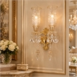 Garnier 2-Light Traditional Crystal Wall Sconce - Gold