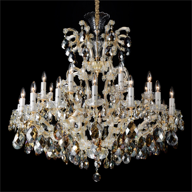 La Scala 25-Light Traditional Crystal Chandelier - Cognac