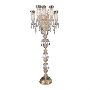 Garnier 7-Light Traditional Crystal Floor Lamp - Gold