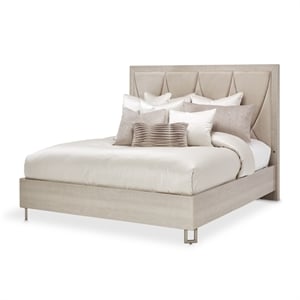 Marin Eastern King Faux-Suede Panel Bed - Greige