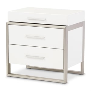 Marquee 3-Drawer Nightstand - Cloud White