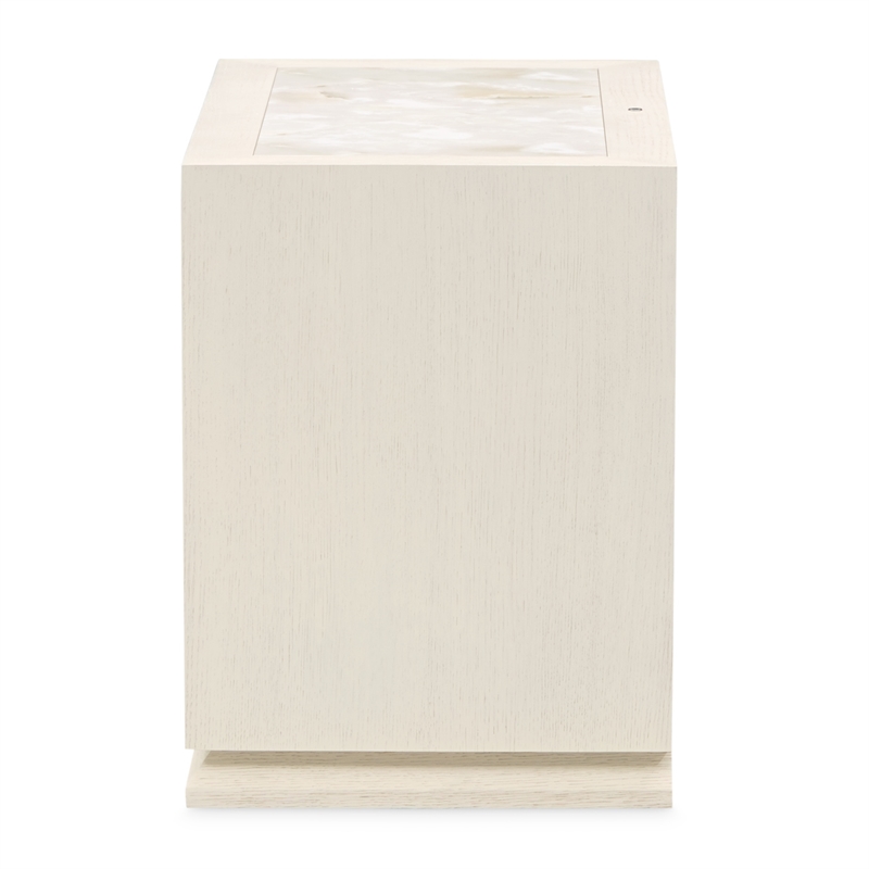 Portrait 2-Drawer Nightstand with LED Lights - Alabaster White
