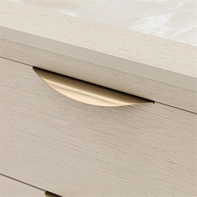 Portrait 2-Drawer Nightstand with LED Lights - Alabaster White
