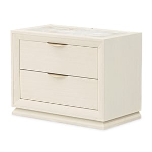 Portrait 2-Drawer Nightstand with LED Lights - Alabaster White