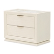 Portrait 2-Drawer Nightstand with LED Lights - Alabaster White
