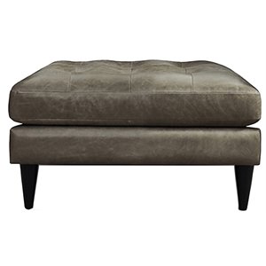 sofa4life abinger contemporary genuine leather ottoman in charcoal gray