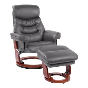 sofa4life claudio grain leather swivel recliner and ottoman