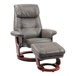 sofa4life lecanto transitional grain leather swivel recliner/ottoman