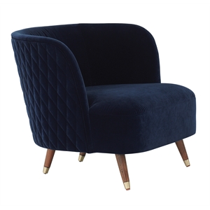 aylee plush navy blue fabric armchair