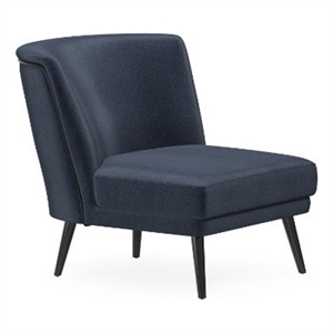 chettle plush navy blue fabric armchair