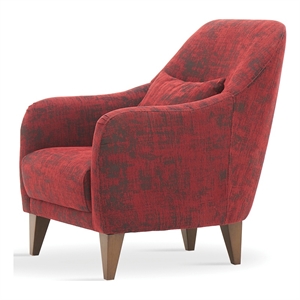 fortuno plush red fabric armchair