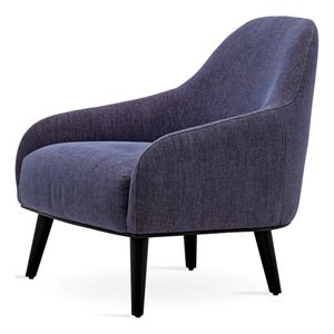 genaux plush blue fabric armchair