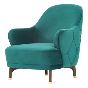 novaro plush green fabric armchair